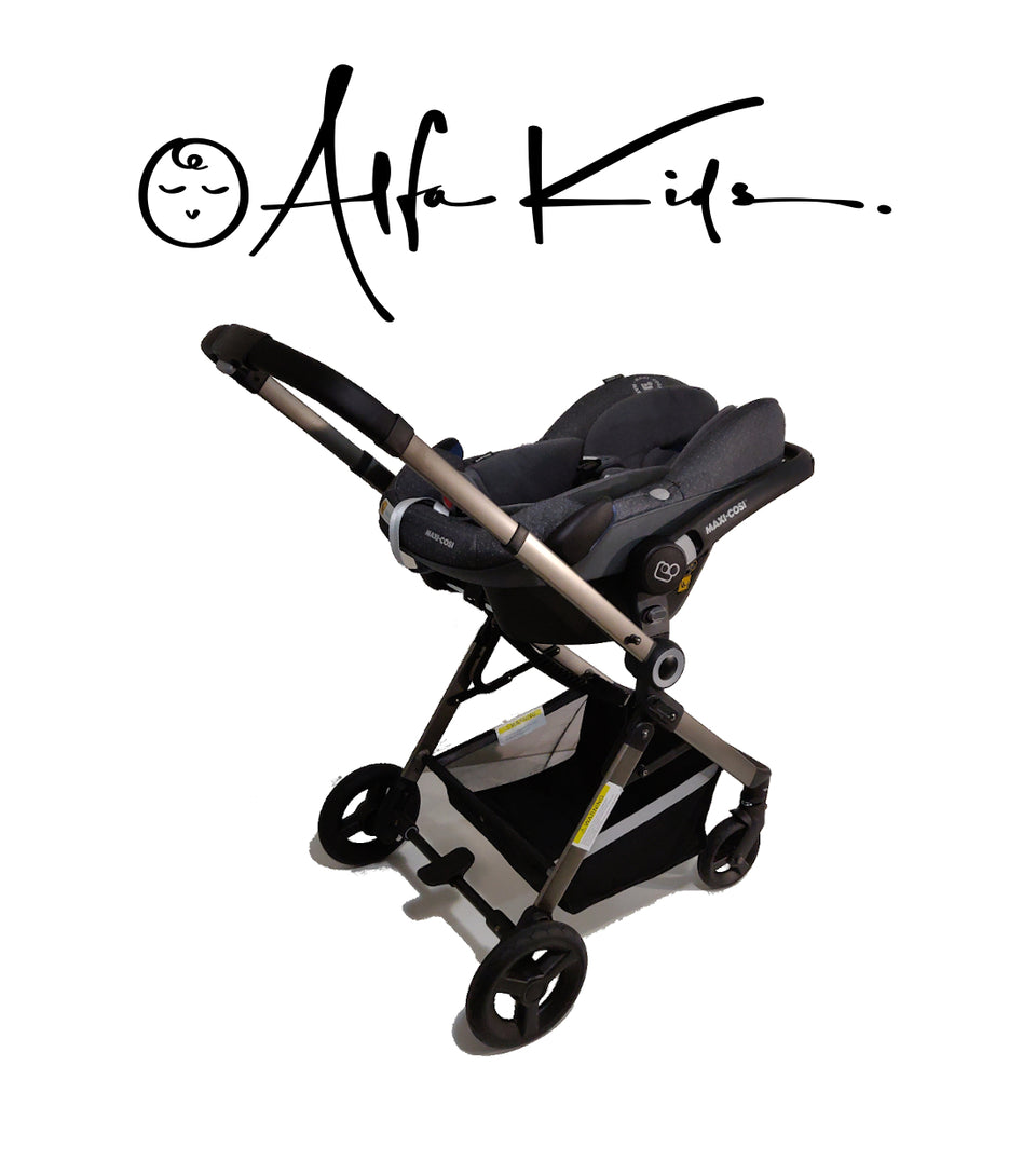 4 in 1 Alfa Kids Stroller, Carrycot, Maxi Cosi Pebble Plus Car Seat and iSofix Base - AlfaKids