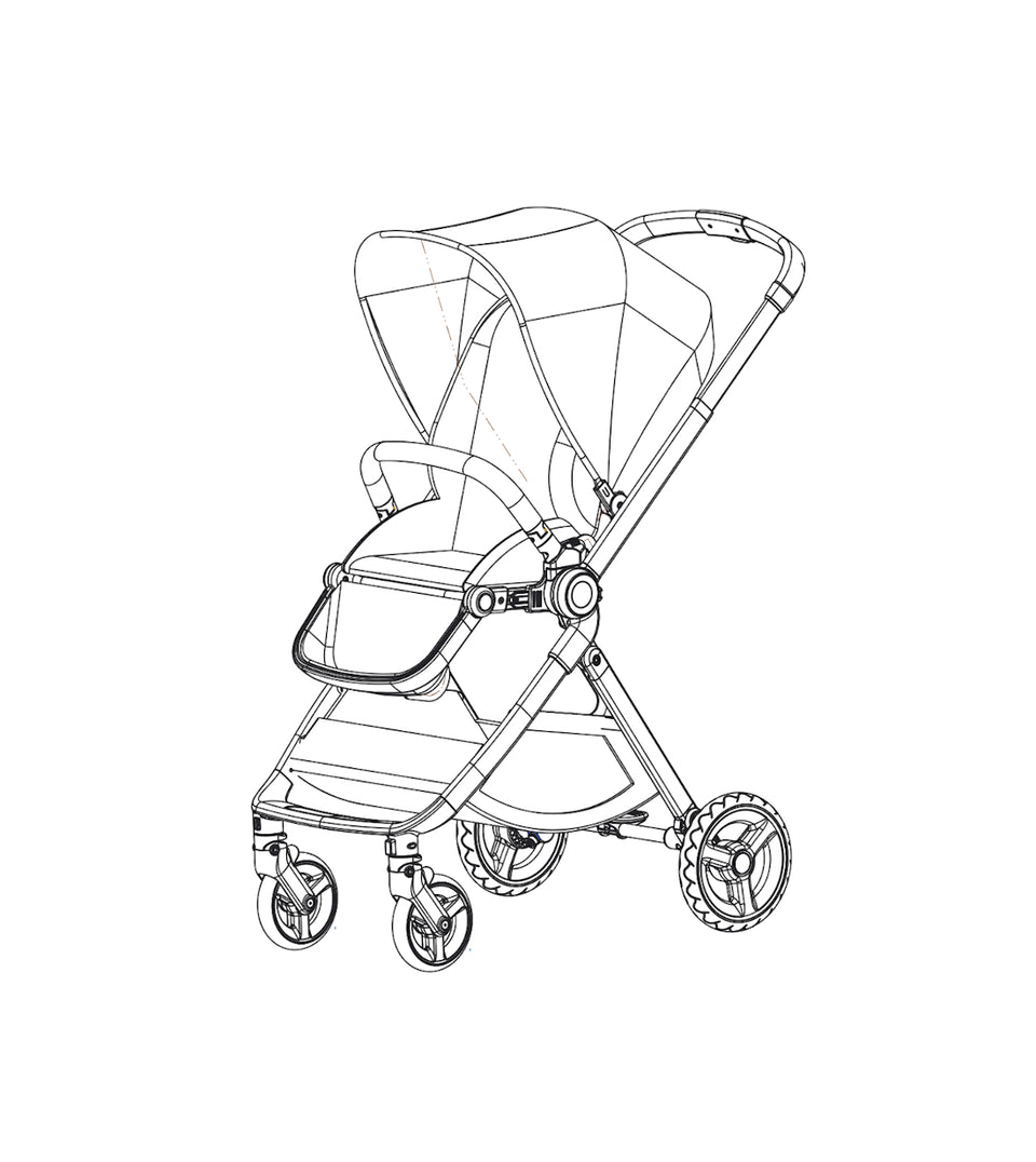 3 in 1 Stroller, Carrycot and Citi Car Seat - AlfaKids